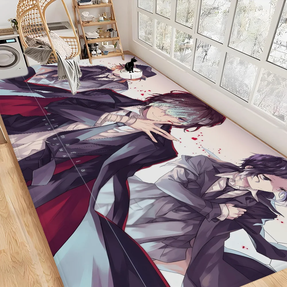 Navak Carpet Bungo Stray Dogs Zimmermatten Retro Multiple Choice Wohnzimmer Küchenteppich Rutschfester Willkommensteppich
