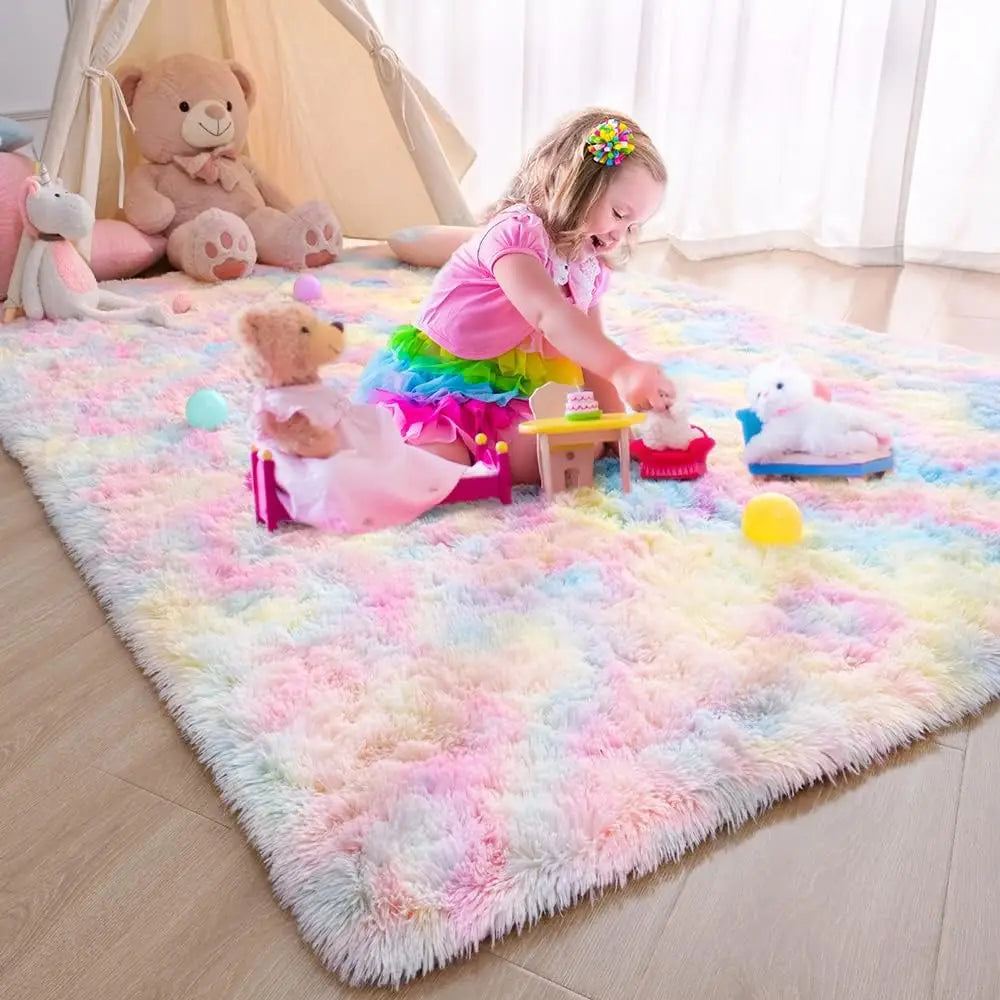 Navak Teppich, grauer Teppich für Wohnzimmer, Plüschteppich, Schlafzimmerboden, flauschige Matten, rutschfeste Heimdekor-Teppiche, weiche Samtteppiche, Kinderzimmerdecke