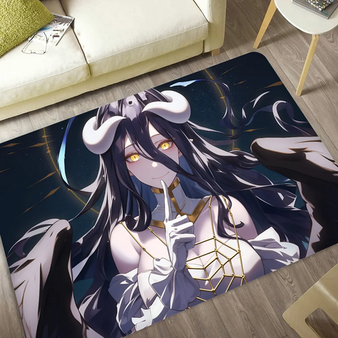 Navak Teppich Gamer Albedo Anime Sexy Girls Bodenmatte Nordischer Stil Home Fußmatte Badezimmer-Toilettenmatten Schlafzimmer Hotel Dekor Matte