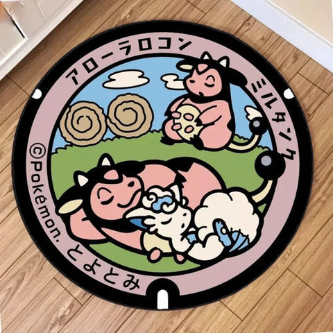 Navak Carpet NEU Tägliche Auswahl Kawaii Pokemon Teppich für Wohnzimmer Dekor Lounge Balkon Sofa Matte Schlafzimmer Weicher Teppich Drehstuhl Matte Kinder Geschenk