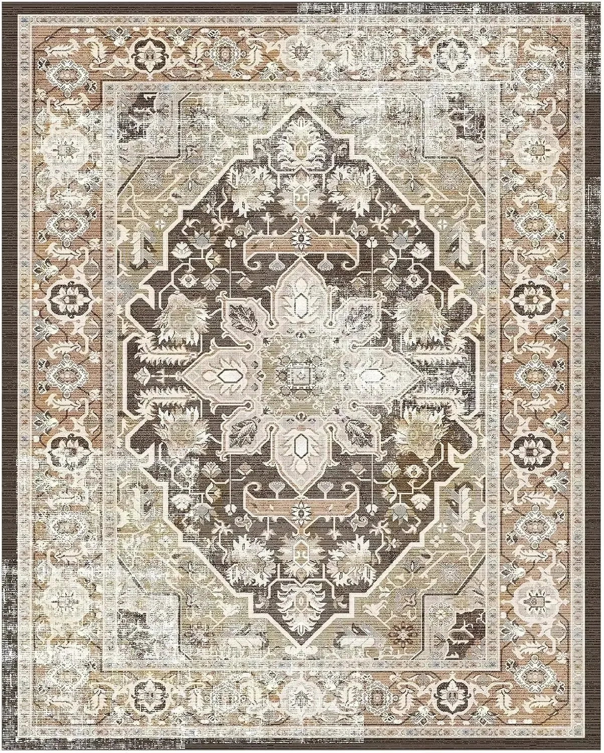 Navak Teppich, rutschfeste Rückseite, rosa, weicher Teppich, faltbar, maschinenwaschbar, Retro-Stil, für Wohnzimmer, Schlafzimmer, Esszimmer, Heimbüro, Dekoration