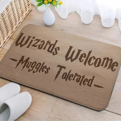 Navak Carpet Welcome Muggles Eingangsmatte Wohnzimmer Bodendekoration Teppich Rutschfester, leicht zu reinigender Teppich Home Office Waschbare Fußmatten