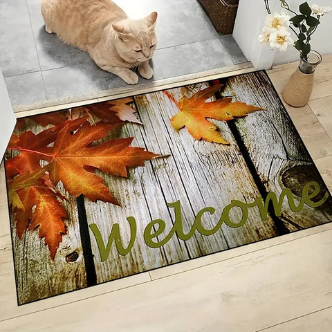 Navak Carpet 1 Stück Fußmatte mit Holzkisten-Fallendruck, saugfähig, waschbar, Heimdekor, Teppich, schmutzabweisend, für Wohnzimmer, Schlafzimmer, Badezimmer, Küche