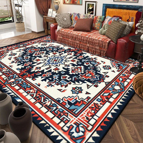 Navak Carpet Retro American Style Persia Carpet Living Room Decoration Coffee Table Area Floor Mat Non-slip Bedroom Cloakroom Washable Rugs