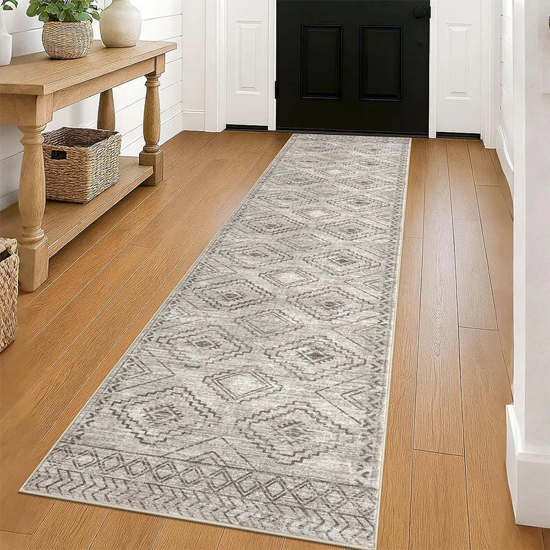 Navak Teppichläufer für Flurteppiche, rutschfeste Fußmatten, weiche, maschinenwaschbare Teppiche, geometrische Bohemian-Korridor-Heimdekor-Teppiche
