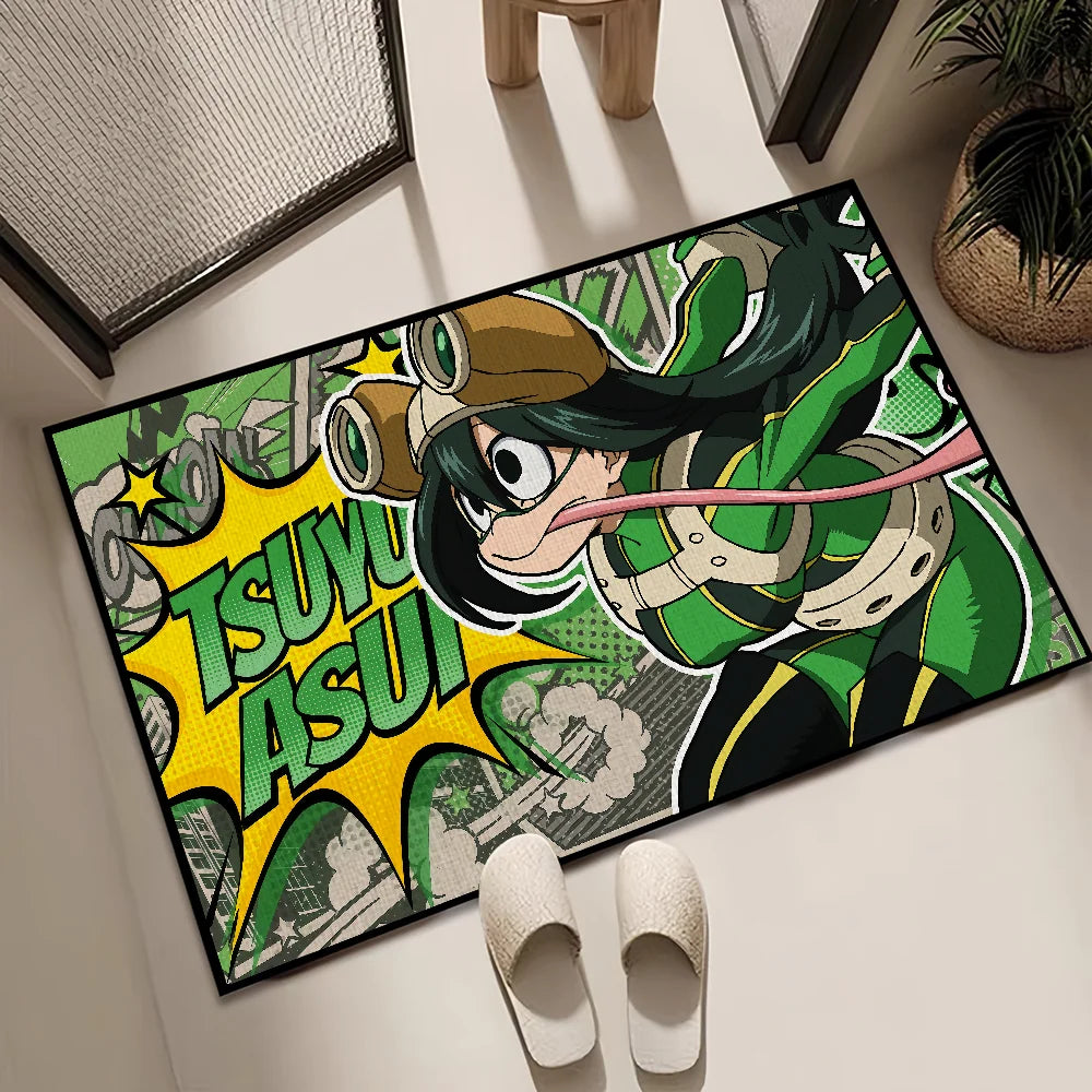Navak Teppich Anime My h-Hero Academia Tsuyu Asui kleiner Teppich Teppich Wohnkultur Schlafzimmer Hogar Matte Flur Balkon Eingang Fußmatte Dekoration