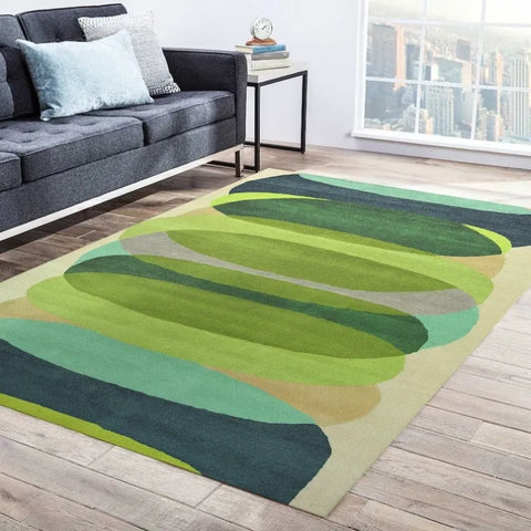 Navak Carpet – Geometrischer Teppich in kräftigem Gelb und Schwarz – Modernes Wohnzimmerdekor im Mid-Century-Stil | Skandinavisch inspirierter abstrakter Teppich für stilvolle Häuser