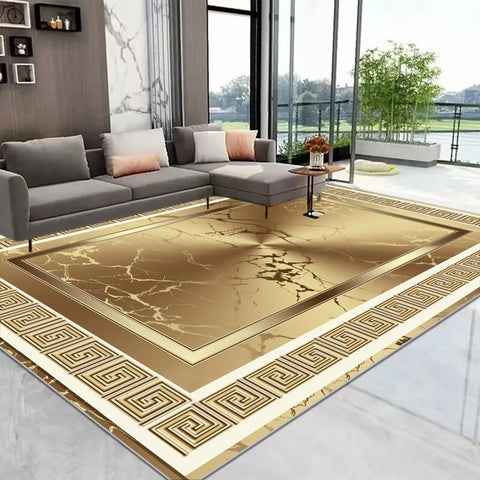Navak Teppich, europäischer Goldteppich, großer Wohnzimmerteppich, Heimdekoration, luxuriöse Couchtischmatte, rutschfest, waschbar, für Schlafzimmer, Dekoration, Alfombra