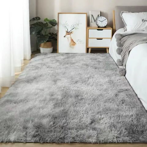 Navak Teppich, grauer Teppich für Wohnzimmer, Plüschteppich, Schlafzimmerboden, flauschige Matten, rutschfeste Heimdekor-Teppiche, weiche Samtteppiche, Kinderzimmerdecke