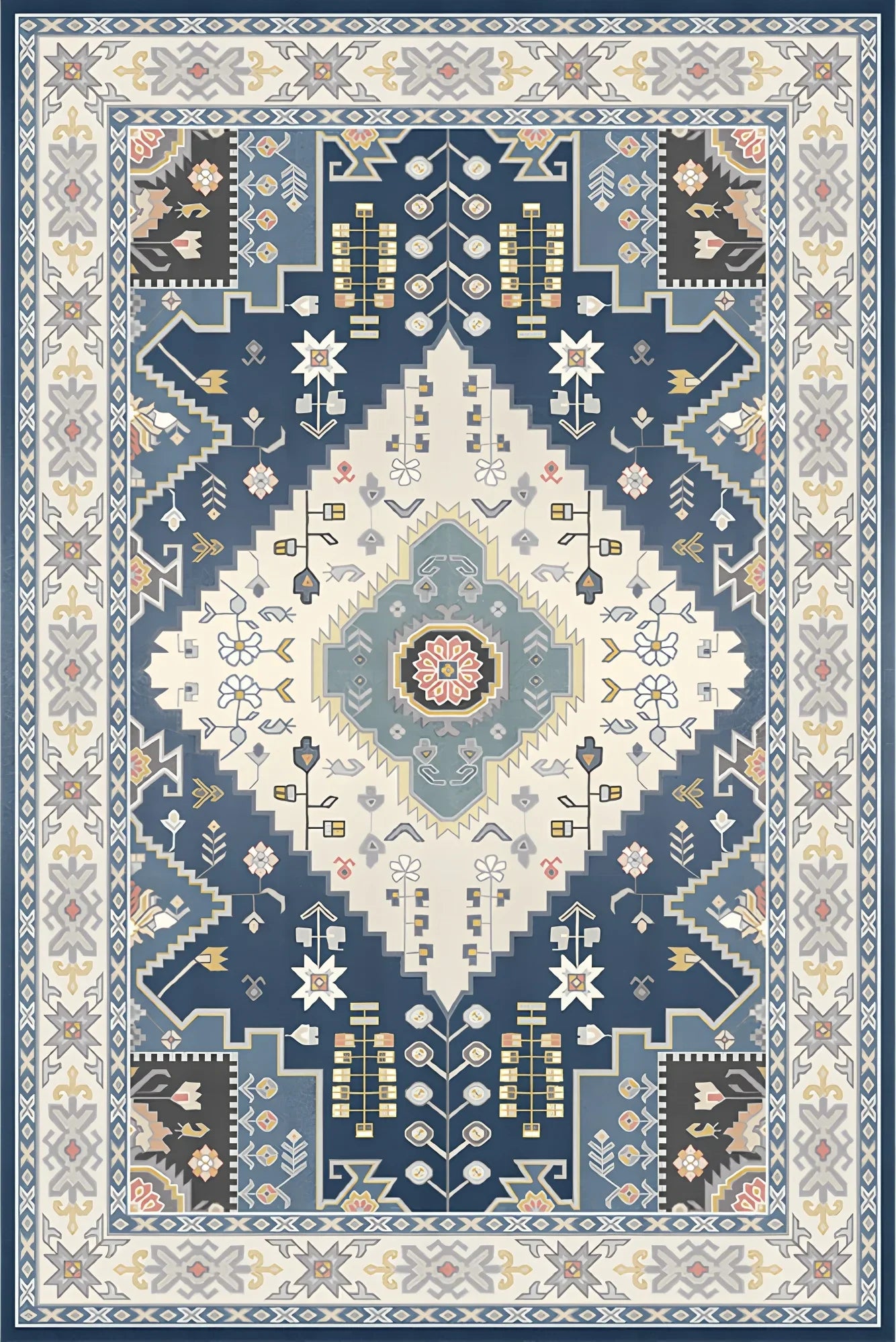 Navak Teppich Retro Nordisches Boho-Muster Teppich Wohnzimmerdekor Sofa Teppich Schlafzimmer Nachttisch Weicher Teppich Küche Esstisch Bodenmatte Fußmatte