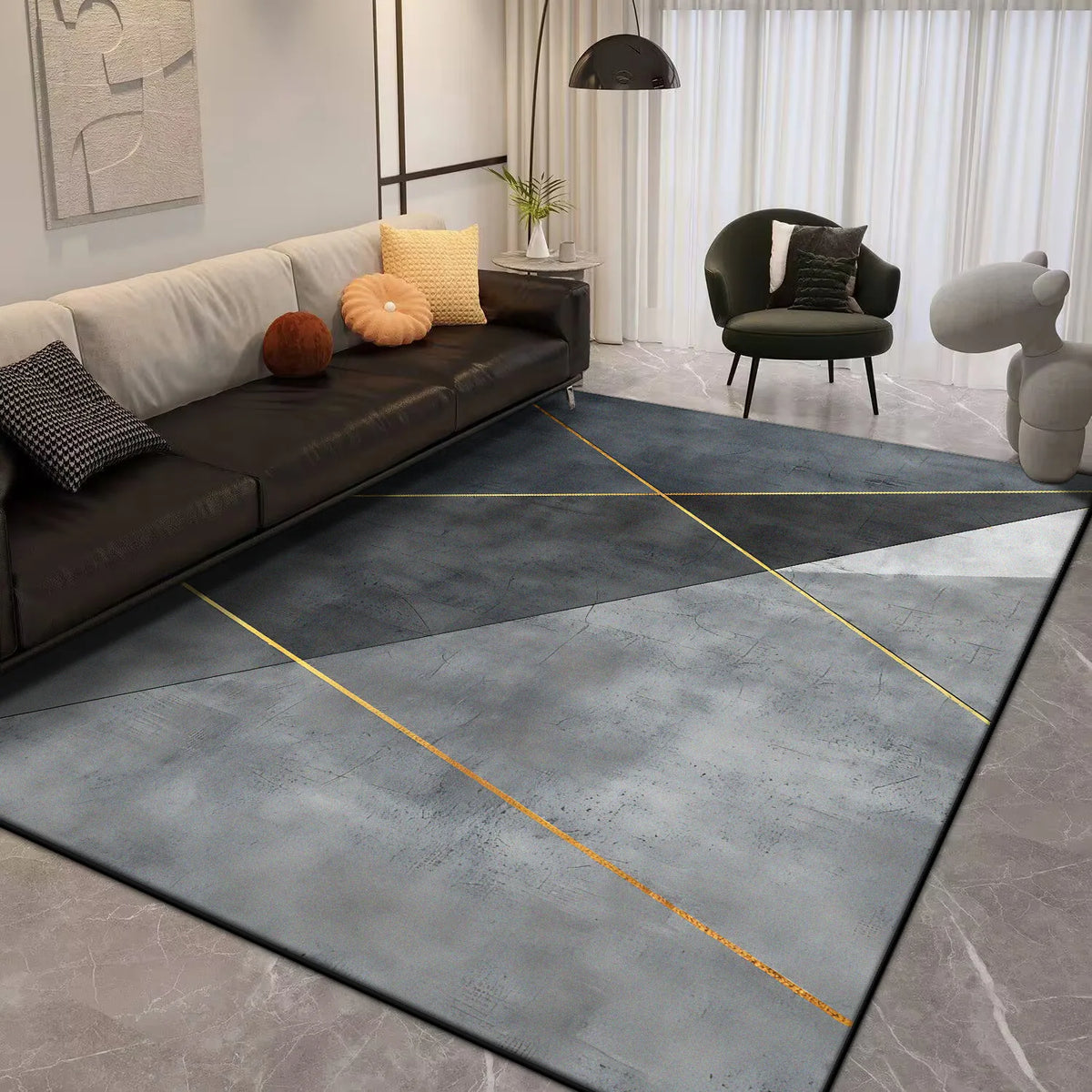 Navak Teppich, moderner geometrischer Teppich, Wohnzimmer, luxuriös, 160 x 230, große Teppiche für die Schlafzimmerdekoration, weiche, rutschfeste Bodenmatte für Kinderzimmer