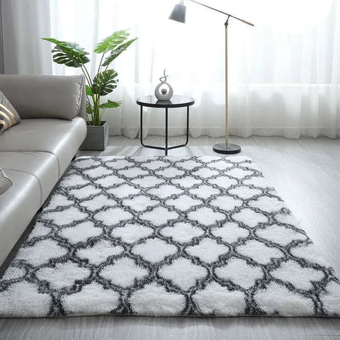 Navak Teppich Plüschteppich für Wohnzimmer, groß, weiß, weich, flauschig, Schlafzimmer, dicke Bodenmatte, Jugendzimmer, Heimdekoration