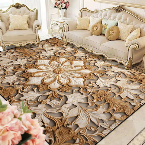 Navak Carpet European Style Carpet Living Room Soft Luxury Rug Bedroom Cloakroom Lounge Decoration Rug Large Size Washable Non-slip Floor Mat