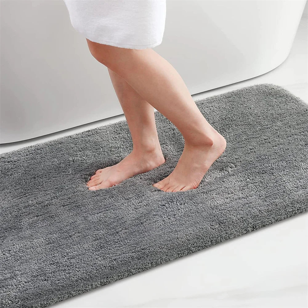 Navak Carpet Olanly Shaggy-Badematte, Mikrofaser, super saugfähig, Badezimmer-Duschvorleger, rutschfest, weiche Duschmatten, Bodenplüschteppich, Fußwaschmatte