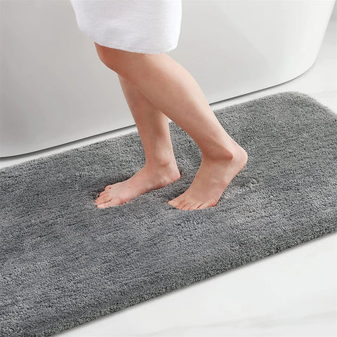 Navak Carpet Olanly Shaggy-Badematte, Mikrofaser, super saugfähig, Badezimmer-Duschvorleger, rutschfest, weiche Duschmatten, Bodenplüschteppich, Fußwaschmatte
