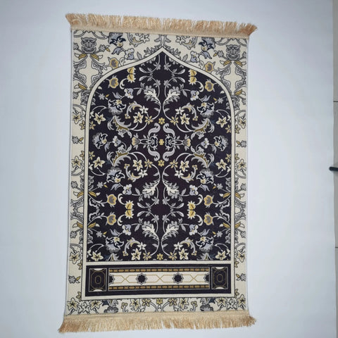 Navak Carpet Ramadan Embossing Floor Carpets Portable Soft Worship Kneel Travel Prayer Rug Non-slip Prayer Mat Flannel Carpet for Muslim
