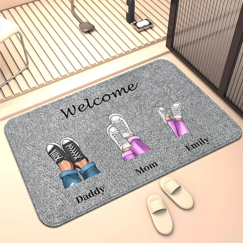 Navak Teppich Familienmitglieder Zuhause Wohnzimmer Sofa Fußmatte Dekoration Anti-Rutsch-Bodenmatte Niedlicher Teppich Fußmatte Teppich Bereich Teppich Kawaii Teppich