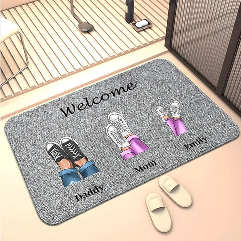 Navak Teppich Familienmitglieder Zuhause Wohnzimmer Sofa Fußmatte Dekoration Anti-Rutsch-Bodenmatte Niedlicher Teppich Fußmatte Teppich Bereich Teppich Kawaii Teppich
