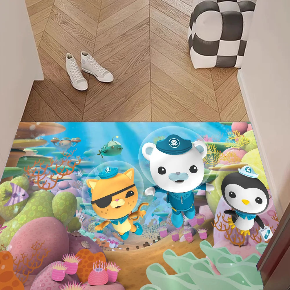 Navak Carpet The Octonauts Cartoon-Fußmatte, waschbar, rutschfest, für Wohnzimmer, Sofa, Stühle, Bereichsmatte, Küche, WC-Teppich
