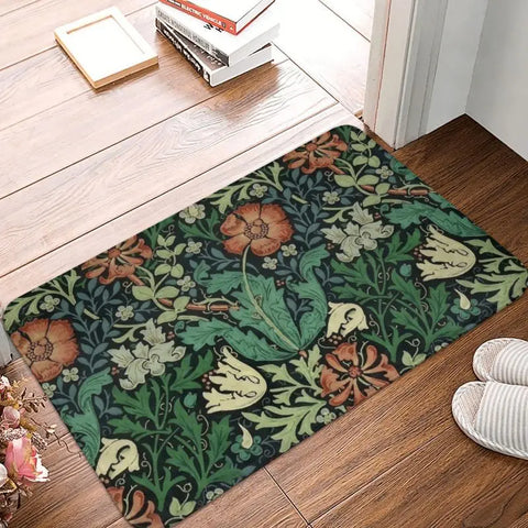 Navak Teppich Custom William Morris Compton Floral Jugendstil Muster Fußmatte Bad Tür Bodenmatte Textil Muster Toilette Teppich Teppich Footpad