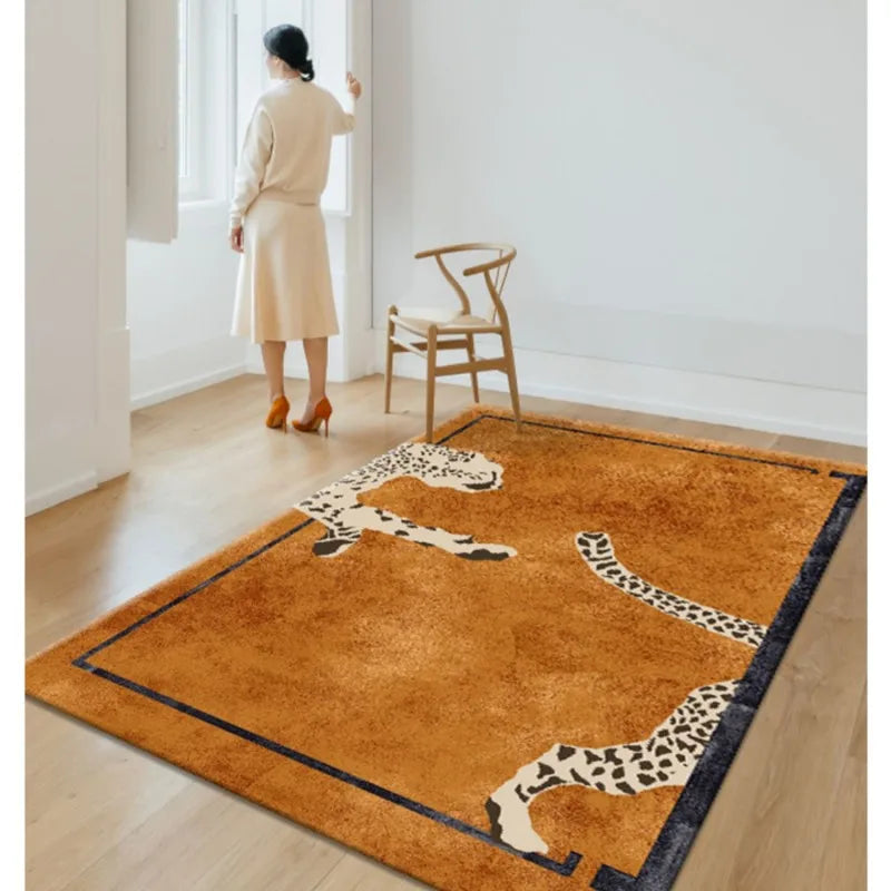 Navak Teppich, leichter luxuriöser Plüsch-Lounge-Teppich, Heim- und Schlafzimmer-Dekor, Leopardenmuster, Teppich, dicke Arbeitszimmer-Anti-Rutsch-Matte, nordische Teppiche für das Wohnzimmer