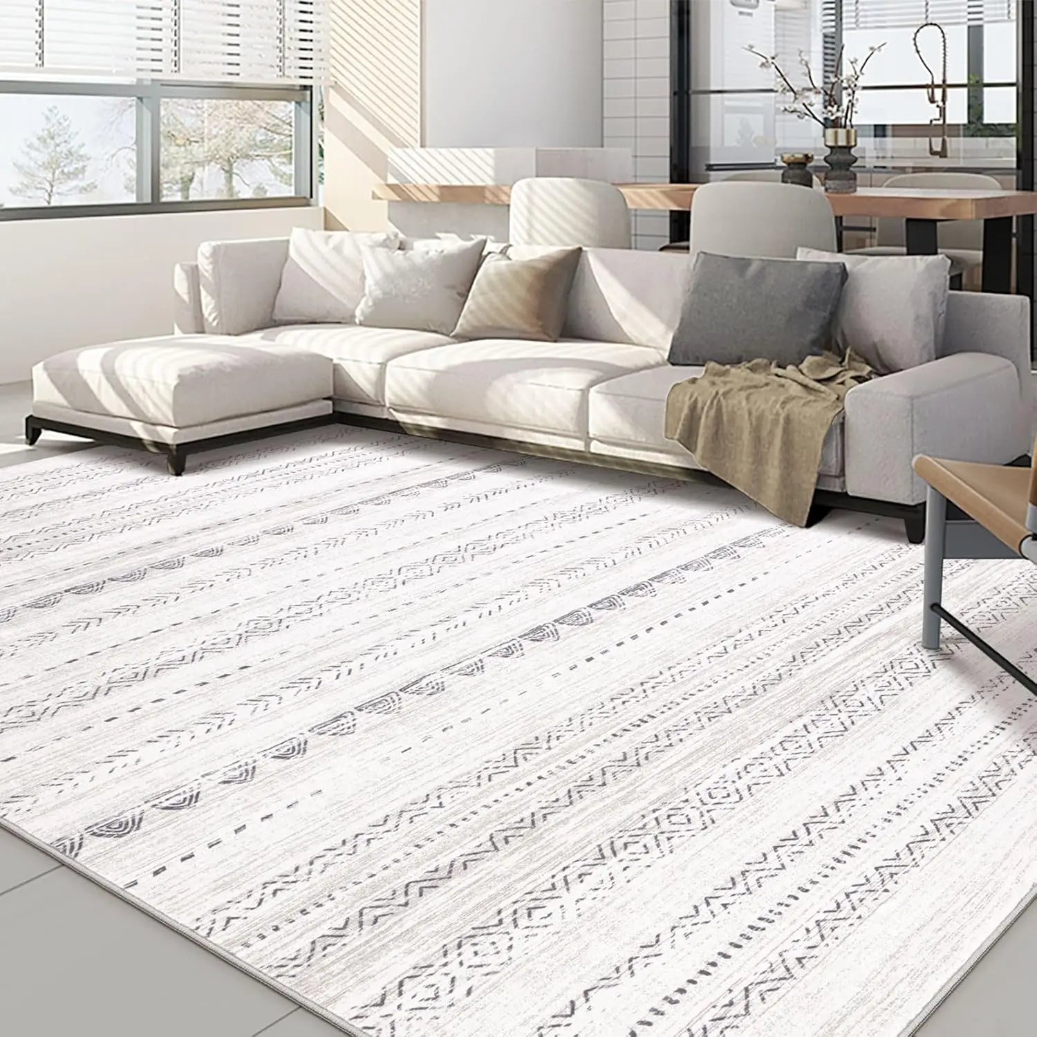 Navak Teppich, Bohemian-Teppich, marokkanischer Bauernhaus-Teppich, neutraler Wind, Anti-Verschmutzung, Innenteppich, Zuhause, Schlafzimmer, Esstisch, Büro, Zimmerdekorationsmatte