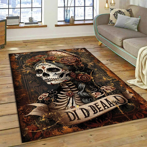 Navak Teppich, Horror-Totenkopf-Mädchen, tot, Gothic, untote Frau, Teppich für Zuhause, Wohnzimmer, Schlafzimmer, Sofa, Fußmatte, Dekoration, Kinderbereich, rutschfeste Matte