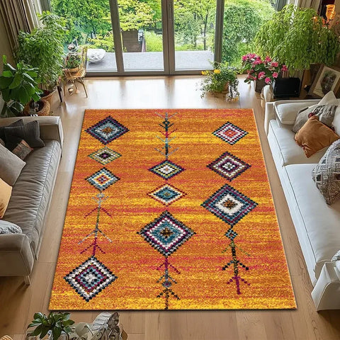 Navak Teppich Persischer Retro-Stil Teppich Marokkanischer Freizeitteppich Teppiche für Wohnzimmer Wohnzimmerdekoration Waschraum Bodenmatte Teppiche