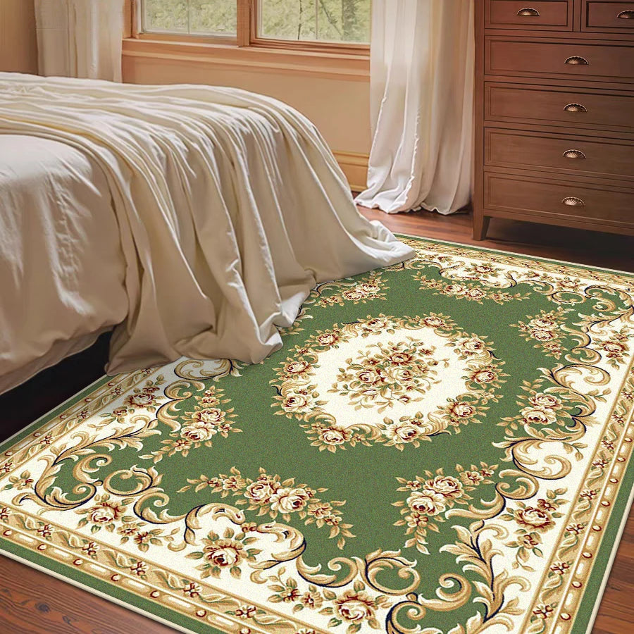 Navak Carpet European Style Green Carpet for Living Room Luxury Decoration Bedroom Bedside Plush Rug Lounge Sofa Non-slip Washable Floor Mat