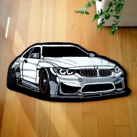 Navak Carpet Cool White Autoteppich, Digitaldrucktechnologie, einfaches Einweihungsgeschenk, handgefertigt, rutschfest, dekorativer Teppich