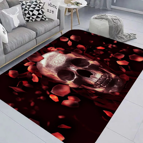 Navak Teppich Dark Horror Skull Anime Bodenteppich Nordischer Stil Home Fußmatte Badezimmer-Toilettenmatten Schlafzimmer Nachttischmatten