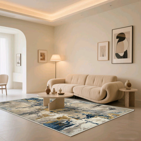 Navak Teppich, Kunststil, abstrakt, weich, Schlafzimmer-Dekoration, großer Teppich, rutschfest, Sofa-Tischset, faltbar, maschinenwaschbar, Wohnzimmerteppich