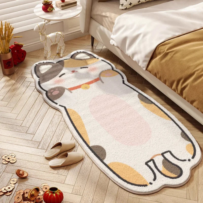 Navak Carpet Exclusive Picks Moderner Teppich aus Kunstkaschmir mit Cartoon-Katze – weicher Kinderteppich für Schlafzimmer, Sofa, Wohnzimmer, Spielzimmer, gemütliche Heimdekoration