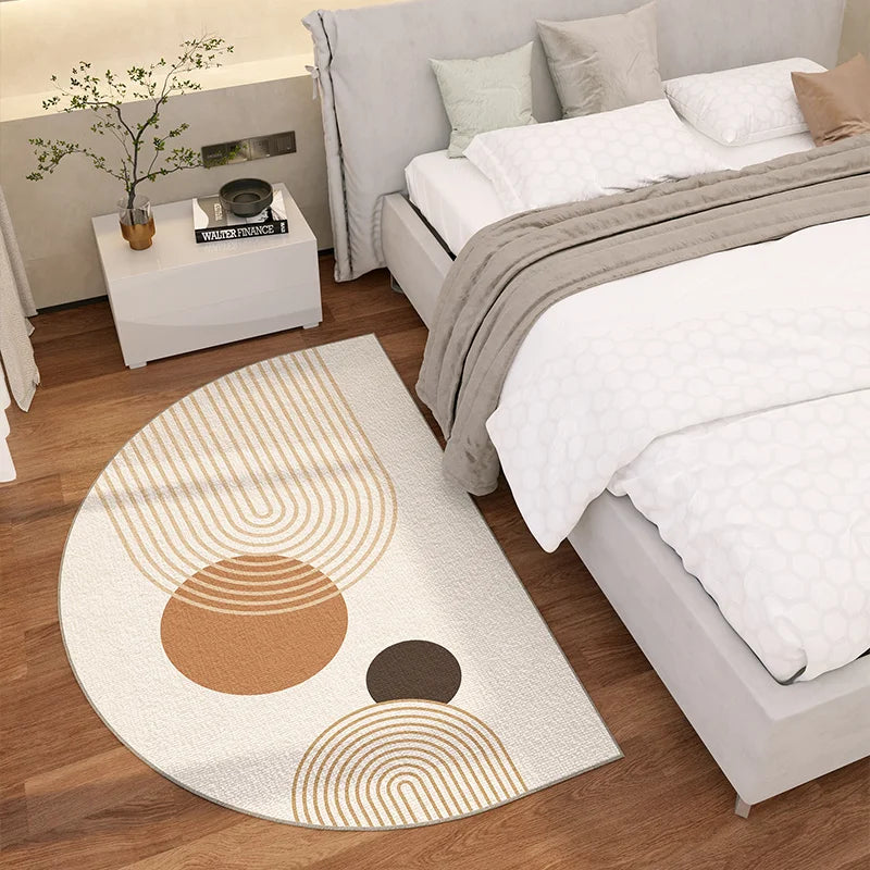 Navak Carpet Exclusive Picks Simple Lines Halbrunder Teppich, langlebig und leicht zu reinigen, für Zuhause, Schlafzimmer, Nachttisch, Fußmatte, Heimdekoration
