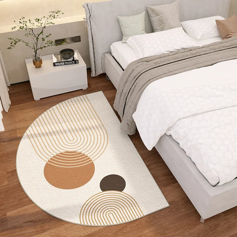 Navak Carpet Exclusive Picks Simple Lines Halbrunder Teppich, langlebig und leicht zu reinigen, für Zuhause, Schlafzimmer, Nachttisch, Fußmatte, Heimdekoration