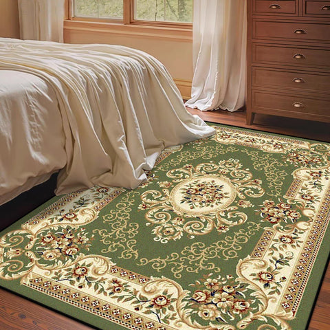 Navak Carpet European Style Green Carpet for Living Room Luxury Decoration Bedroom Bedside Plush Rug Lounge Sofa Non-slip Washable Floor Mat