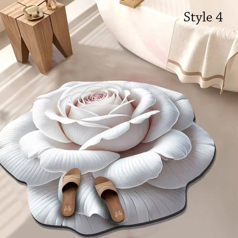 Navak Teppich, speziell geformter Blumenteppich, rutschfeste, weiche Badezimmer-Bodenmatte, 60 x 60 cm, saugfähige Türdichtung für Wohnzimmer, Teetisch, Nachttisch