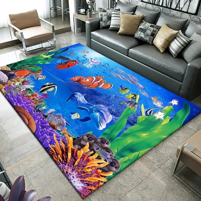 Navak Carpet3D Strand Meer Wellen Muster Teppich Tür Bodenmatte Fisch Fußmatte Rutschfeste Bodenmatte Wohnzimmer Teppich Home Zimmer Schlafzimmer Dekoration