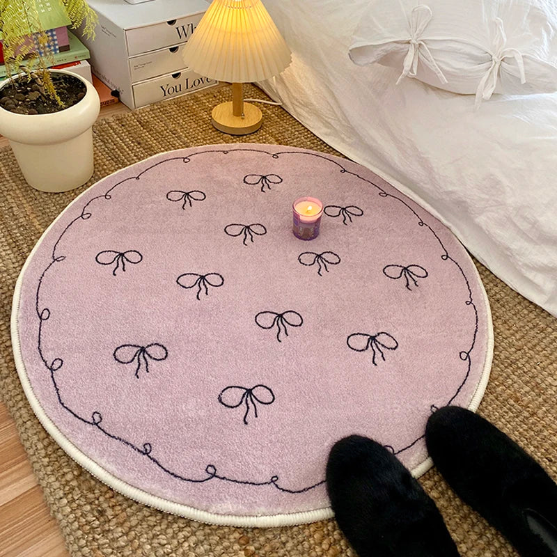Navak Carpet Exclusive Picks Niedlicher Windteppich, Kinderzimmer, rundes Bodenkissen, Garderobe, Ankleide-Fußkissen, Schlafzimmer, Nachttisch, runder Teppich, Heimdekoration