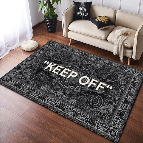 Navak Carpet KEEP OFF Teppich für Wohnzimmer, Heimdekoration, Schlafzimmer, Nachttisch, Flanell-Bodenmatte, große Flächenteppiche, rutschfeste Fußunterlage für den Balkon