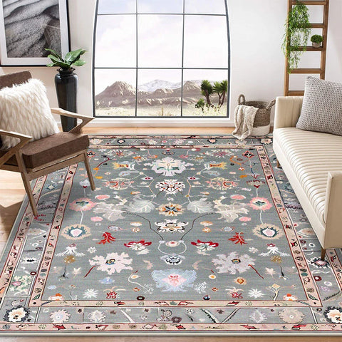 Navak Teppich, flauschig, kurz, großflächig, für Wohnzimmer, persische Retro-Dekoration, für Zuhause, Schlafzimmer, 200 x 300 cm, Lounge, Nachttisch, rutschfeste Fußmatten
