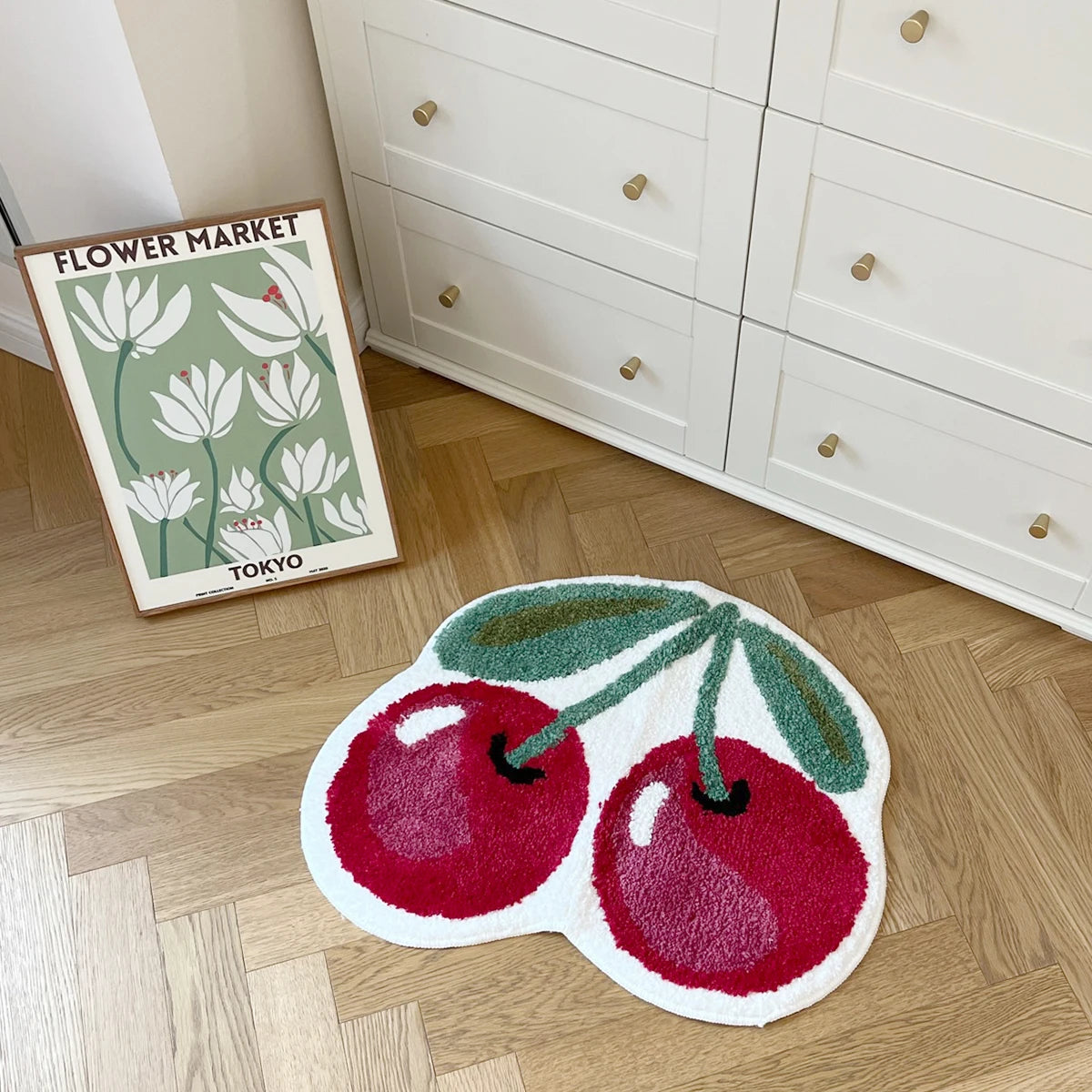 Navak Carpet Pink Cherry Super Soft Handmade Tufting Rug Kid Room Decoration Salon Thick Pile Rug Irregular Carpet For Living Room Home Decor