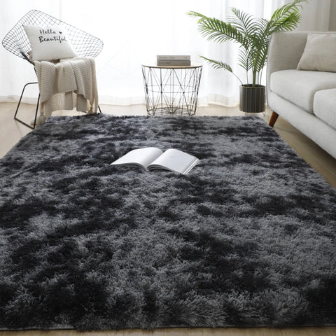 Navak Teppich Grau Schlafzimmer Wohnzimmer Heimteppich Nordischer flauschiger Plüsch Kinderzimmer Dekor Rutschfeste Matten Lounge Veranda Tisch Kaffee Großer Teppich