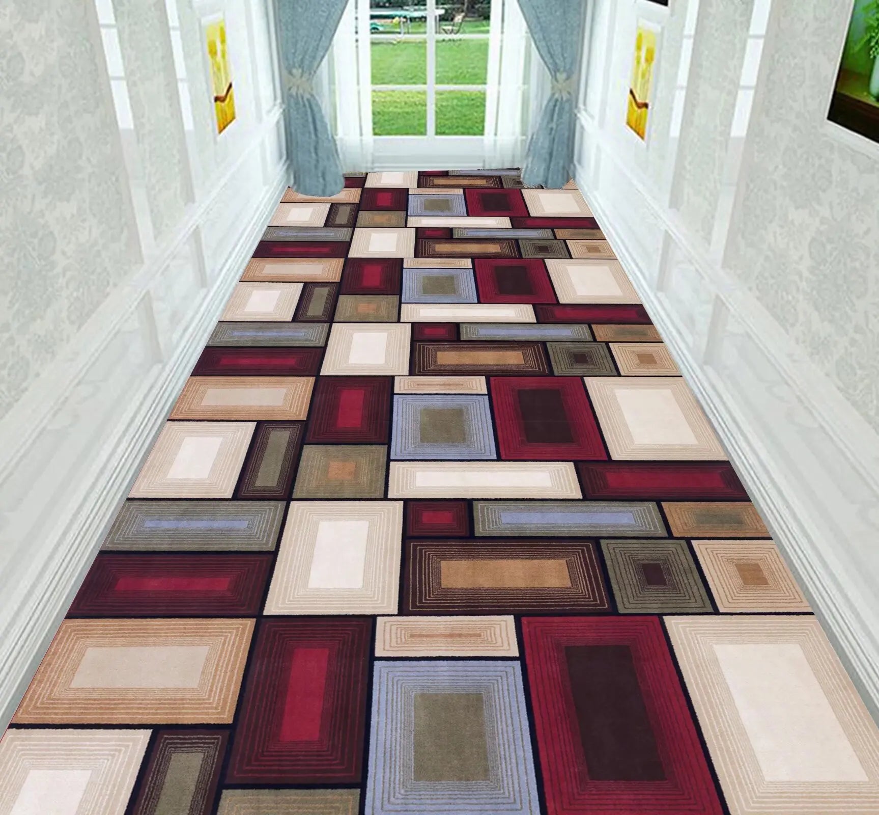 Navak Teppich Nordische Moderne Villa Langer Korridor Teppichläufer Flur Durchgang Haus Große Teppiche Treppe Bequeme Langlebige Waschbare Bodenmatte