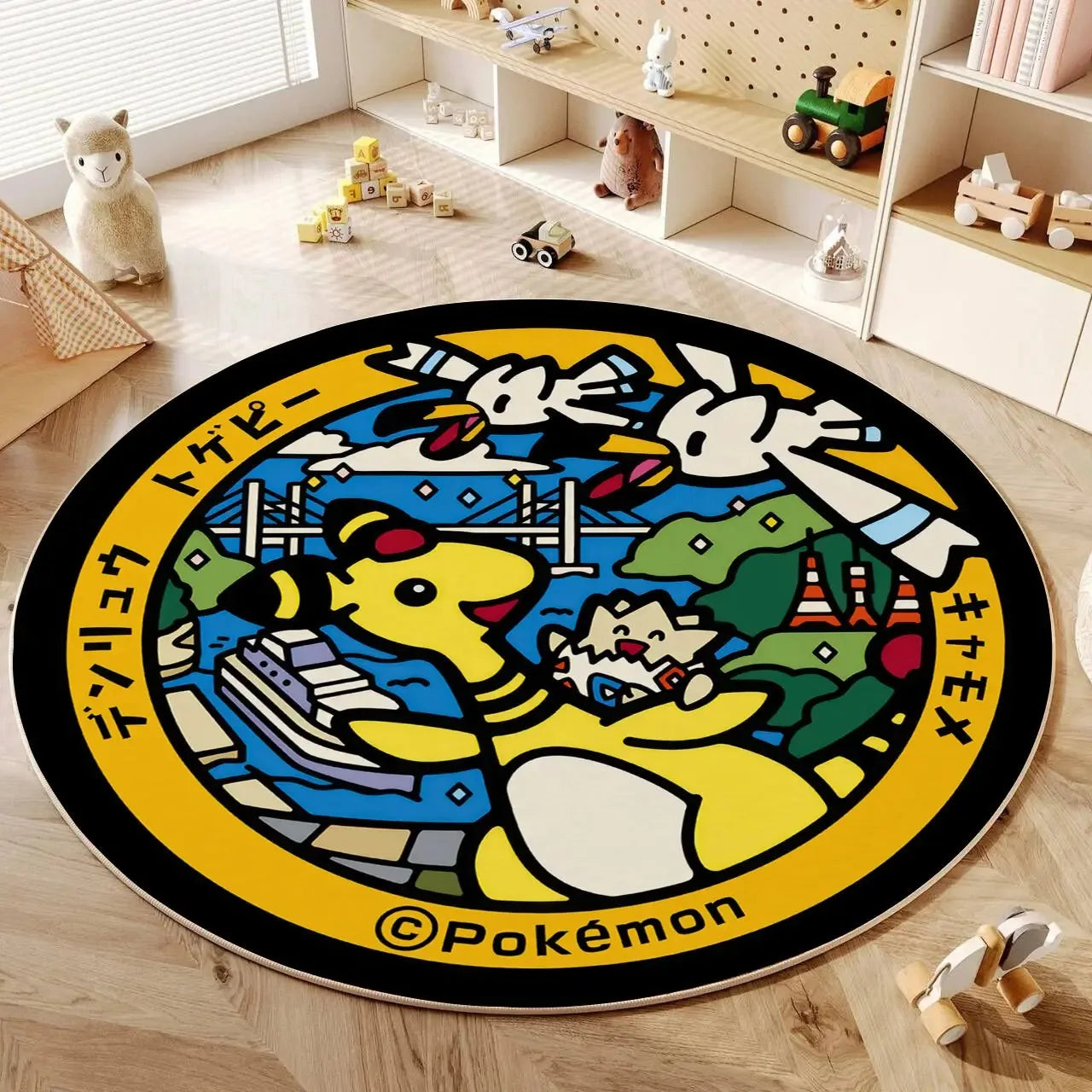 Navak Carpet Daily Picks Disney Anime Cartoon Pokemonzd Runde Bodenmatte Wohnzimmer Schlafzimmer Teppiche Niedliches Kind Rutschfester Waschbarer Teppich Wohnkultur