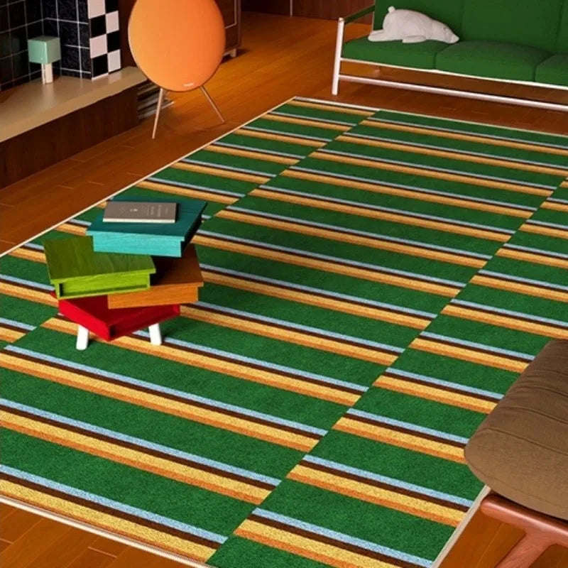 Navak Teppich Amerikanischer Retro-Teppich Blau Braun Wohnzimmer Hochwertige Schlafzimmer Nachttischmatte Garderobe Sofa Einfacher Teppich Alfombra Dekorieren