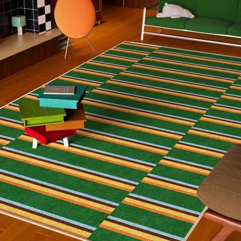 Navak Teppich Amerikanischer Retro-Teppich Blau Braun Wohnzimmer Hochwertige Schlafzimmer Nachttischmatte Garderobe Sofa Einfacher Teppich Alfombra Dekorieren