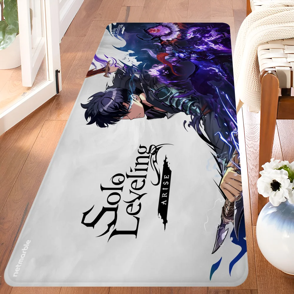 Navak Carpet Anime Solo L-Leveling Gaming-Fußmatte für den Eingangsbereich, waschbar, rutschfest, für Wohnzimmer, Sofa, Stühle, Bereichsmatte, Küche, Willkommens-Fußmatte