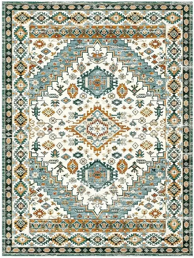 Navak Teppich, rutschfeste Rückseite, rosa, weicher Teppich, faltbar, maschinenwaschbar, Retro-Stil, für Wohnzimmer, Schlafzimmer, Esszimmer, Heimbüro, Dekoration