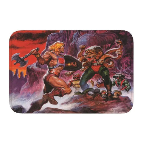 Navak Teppich-Falltür, Masters of the Universe, Fußmatte, rutschfest, für Bad und Küche, He Man, Willkommen, Garagentür, Boden, Eingangsbereich, Teppich
